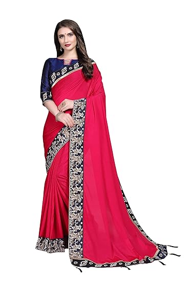 COTTON SHOPY Womens Banarasi Georgette Saree With Blouse Piece (4052_Pink)