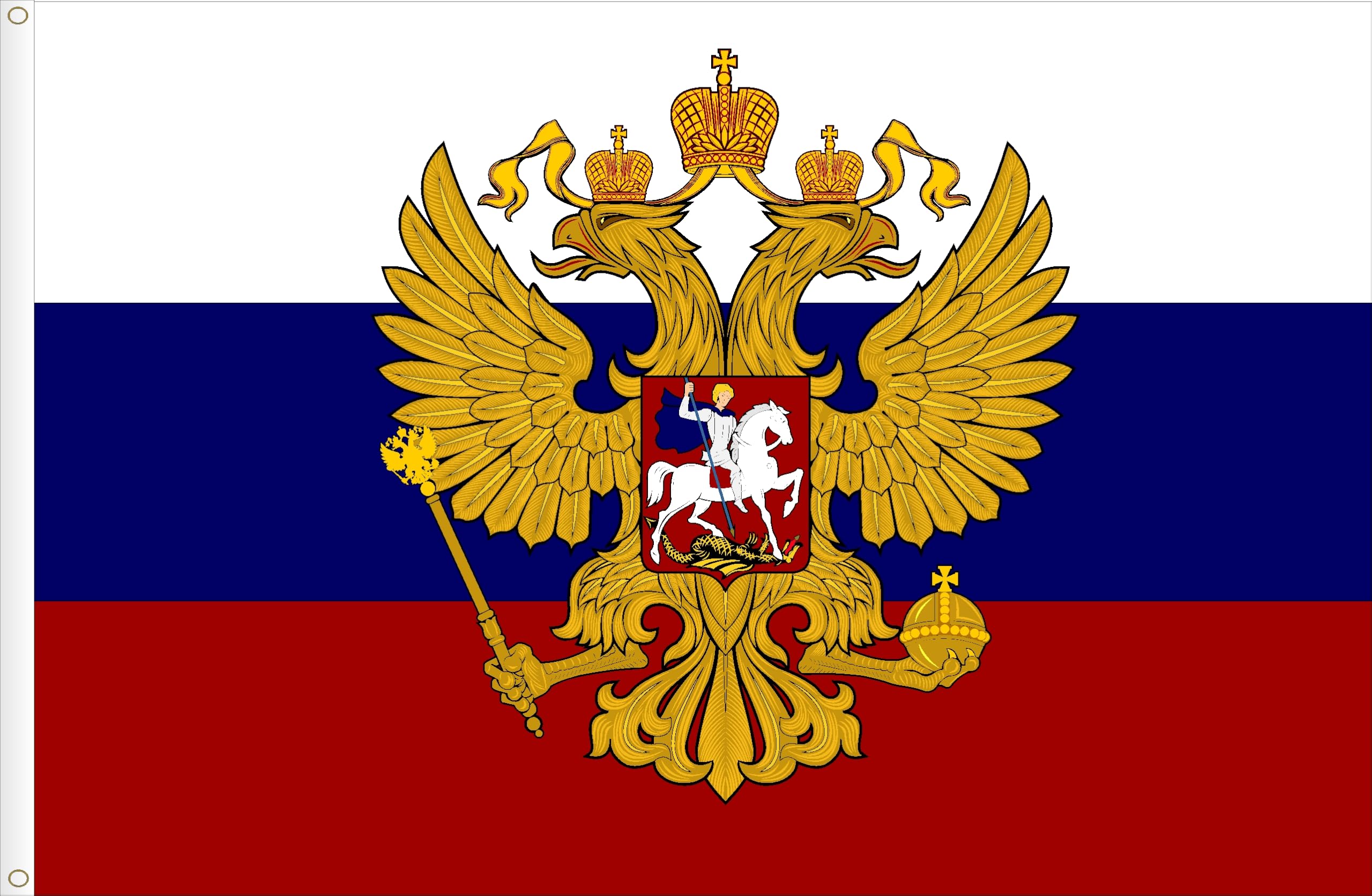 FLAG OF RUSSIA C/E. STANDARD SATIN QUALITY. BIG SIZE 150X90
