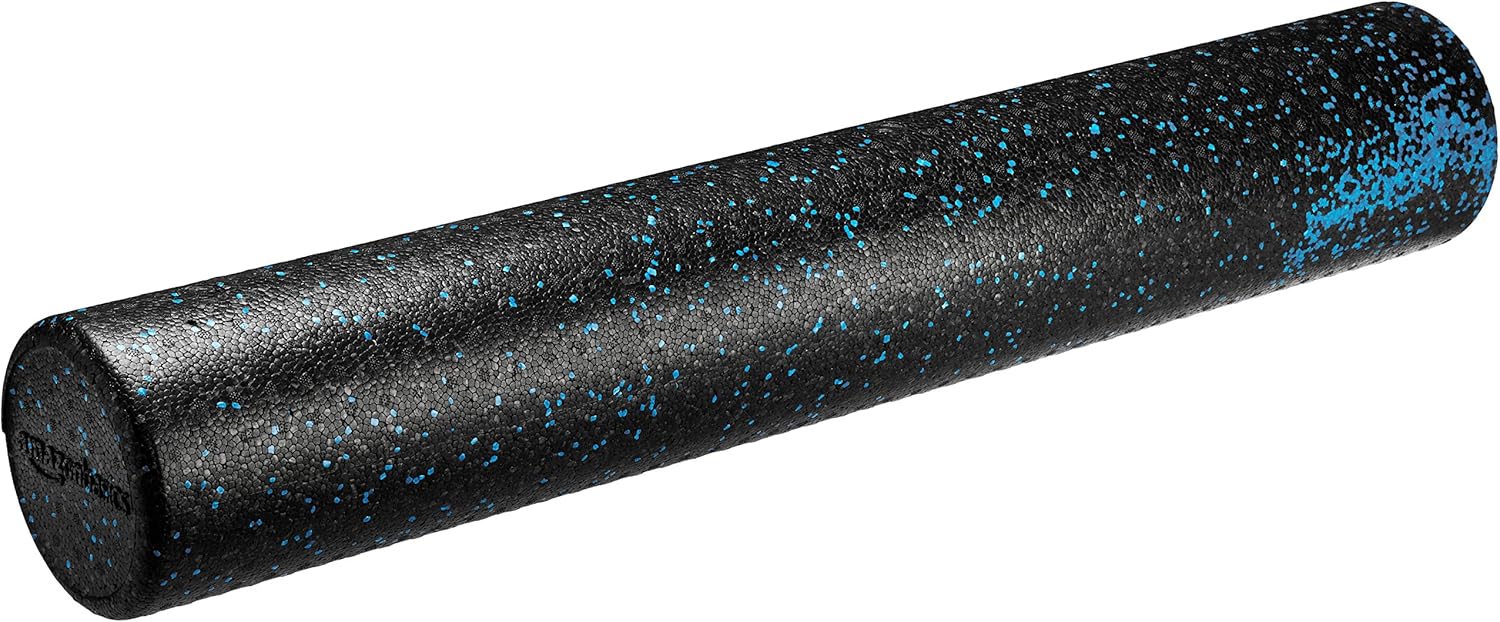 Basics High-Density Round Foam Roller, 36 Inches, Blue Speckled : Sports & Outdoors