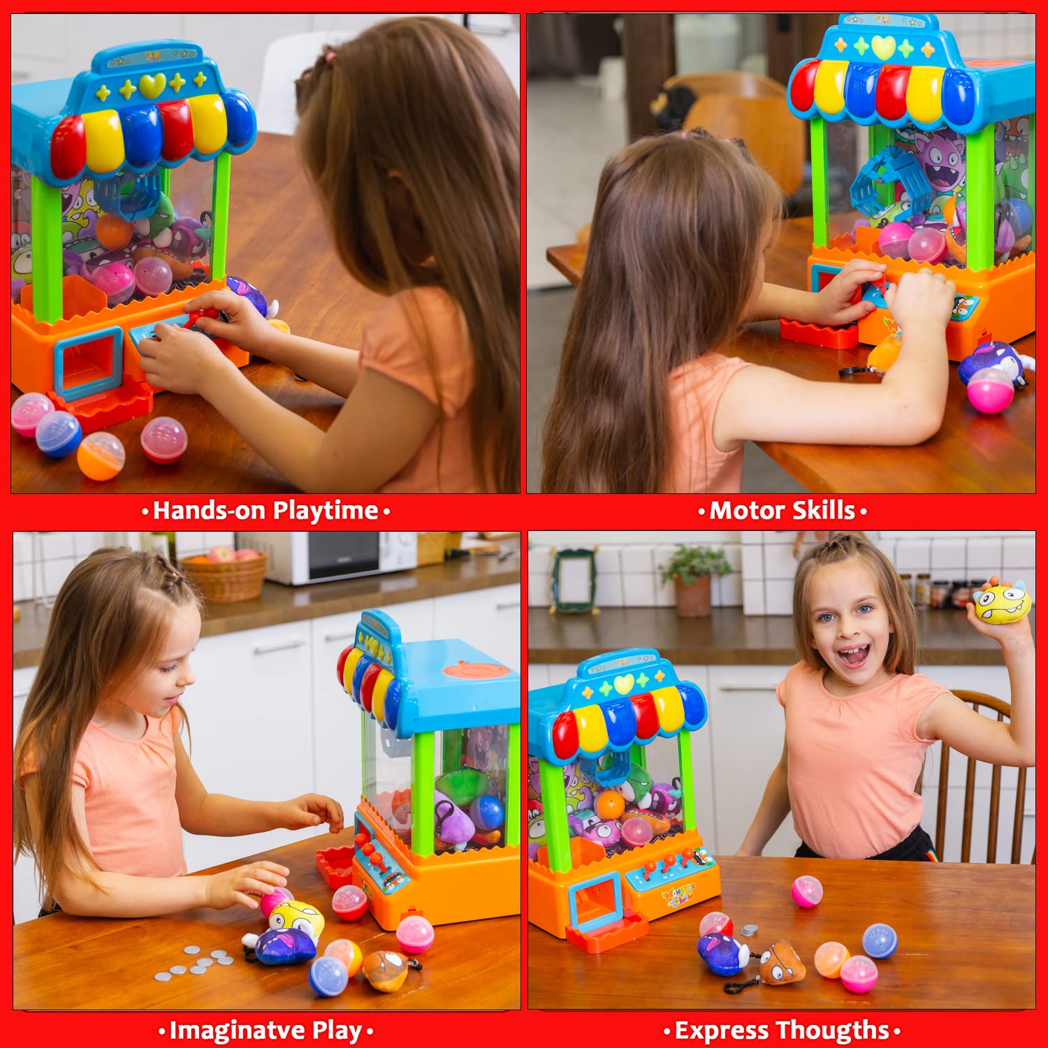 Toy Grabbing Machine Mua JOYIN 32Pcs Claw Machine Toys with Lights & Sounds, Mini Arcade ...