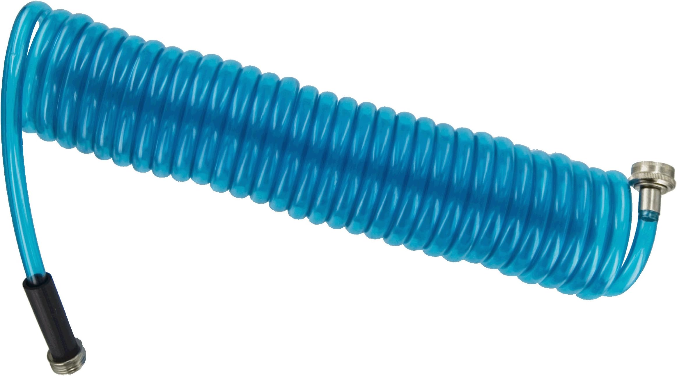 Plastair SpringHose PUW625B93OT-AMZ Light Polyurethane Lead Free Drinking Water Safe Recoil Garden Hose, Blue Translucent, 3/8-Inch by 25-Foot