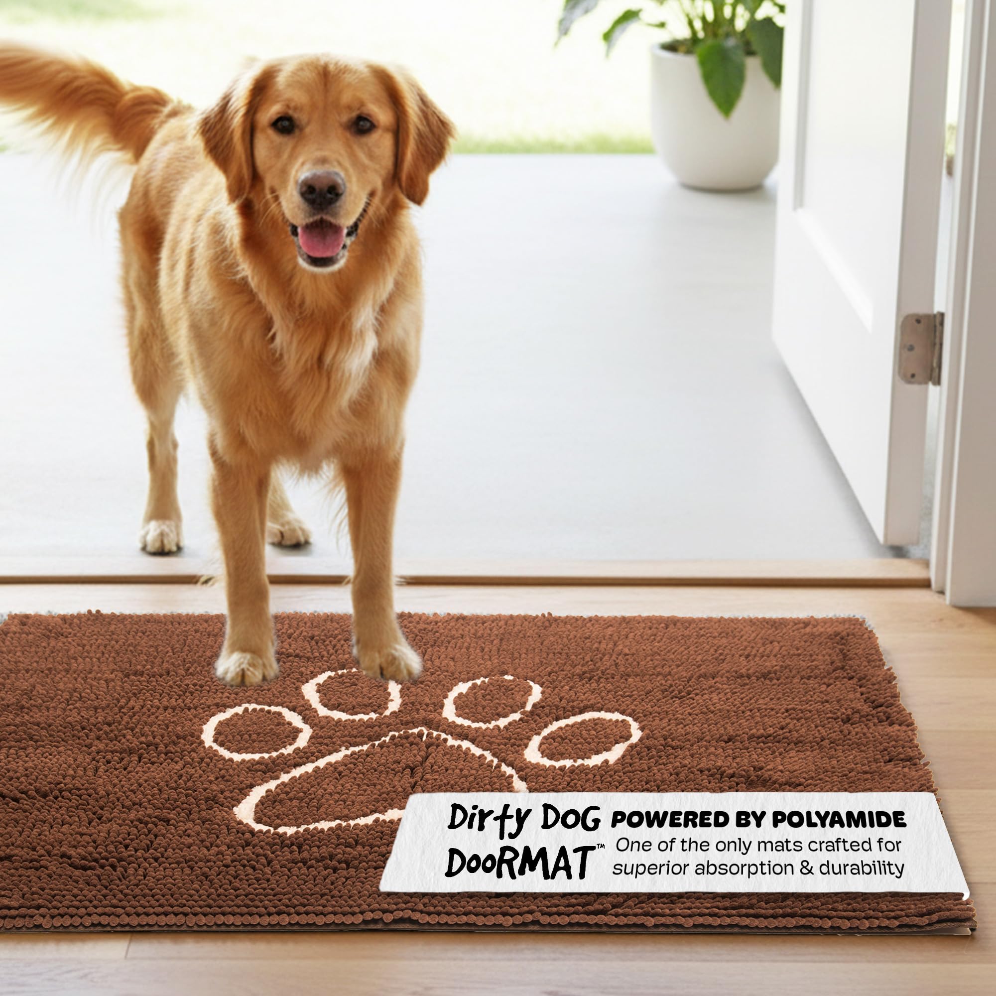 Dog Gone Smart Dirty Dog Microfiber Doormat, Super Absorbent Machine Washable with Non-Slip Backing, Large, Almond โ image 1