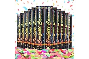 FIEKEICC Confetti Cannon Multicolor 12 Pack Biodegradable Confetti Popper Party Confetti Shooters12 Inch Confetti Popper Cannons Confetti Poppers for Wedding,Birthday,Graduation, New Years Celebration