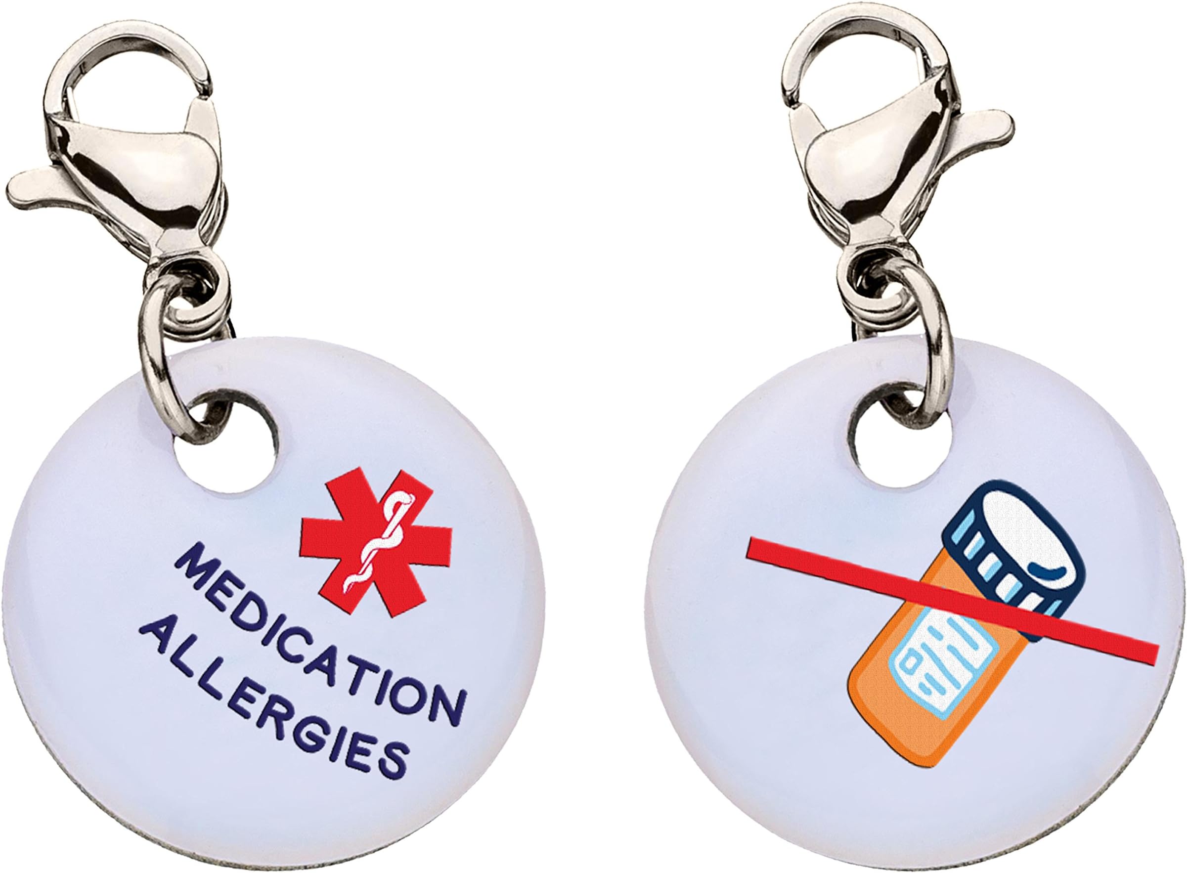 Medication Allergies Snap-On Bracelet Charm-Parent (Stainless Steel)
