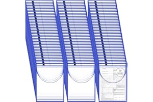 OLEITODH 80 Pack Blue Job Ticket Holder with Hanging Strap Shop Bulk Oversized Ticket Holders Work Order Plastic Sleeves 10 x 14 Dry Erase Pockets Reusable Repair Order Sleeves, Both Sides Clear