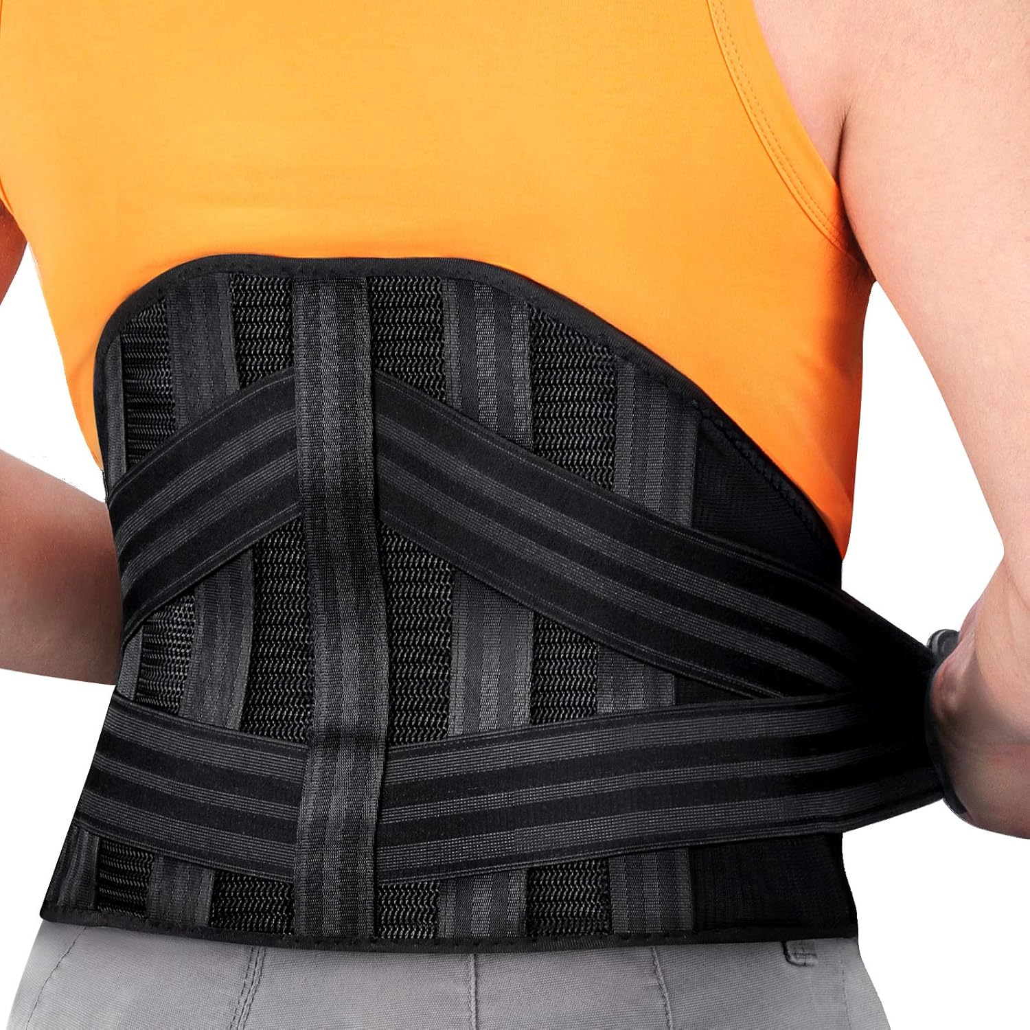 Mercase Back Braces Lumbar Support Belt for Lower Back Pain Relief, Breathable Waist Support Belt for Men/Women Herniated Disc, Sciatica, Scoliosis, Max Support with Steel Stays for Heavy Lifting (M): Industrial & Scientific