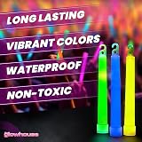 Glowhouse 10pk Red Lightsticks 6 Inch 12+ Hour Ultra Bright Emergency Safety view 4