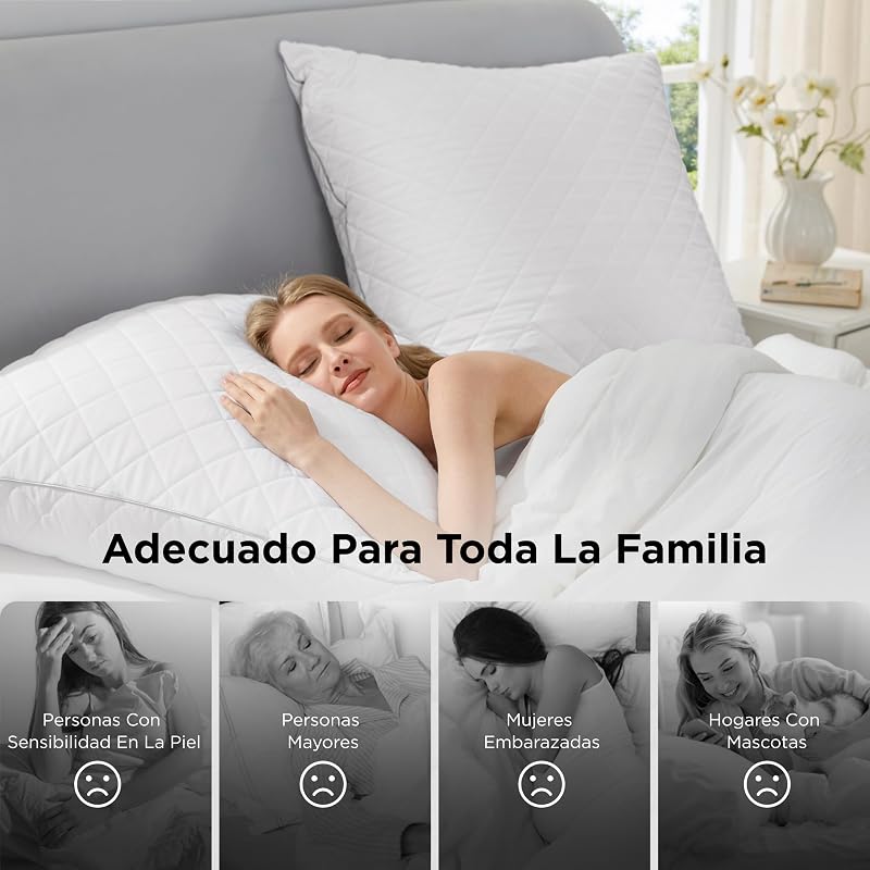 Almohada Antialérgica 2 Unidades - 40x80 Transpirable Antialérgica