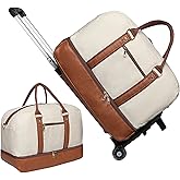 seyfocnia Rolling Duffle Bag with Wheels, Duffle Bag for Travel Women Carry On Luggage Wheeled Overnight Weekender Bag Men