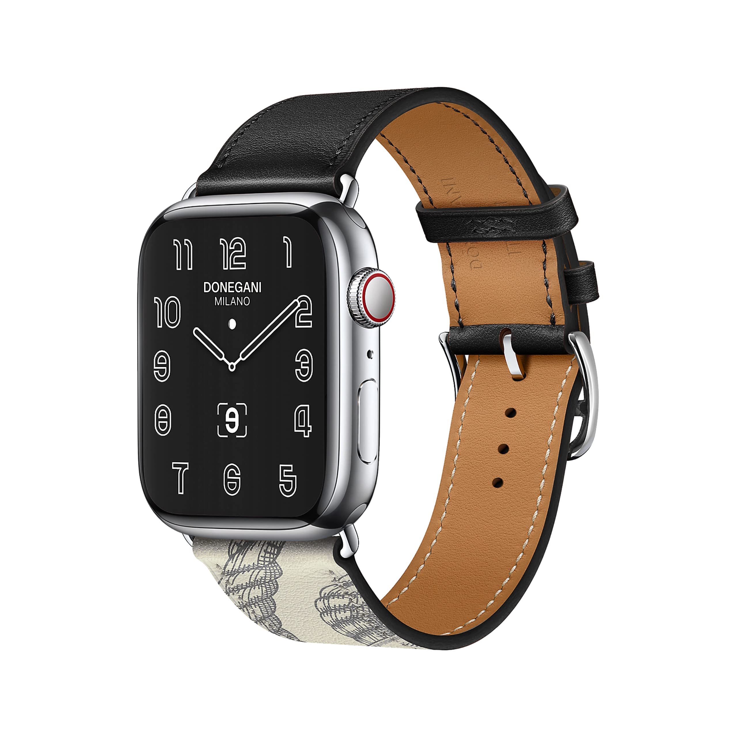DONEGANI LB1 for Apple Watch Strap Ultra 2 Se 10 40mm 44mm 46mm 42mm 45mm 41mm 38mm 49mm Series 10 9 8 7 6 5 4 3 Band Women Men Leather Black White — image 1