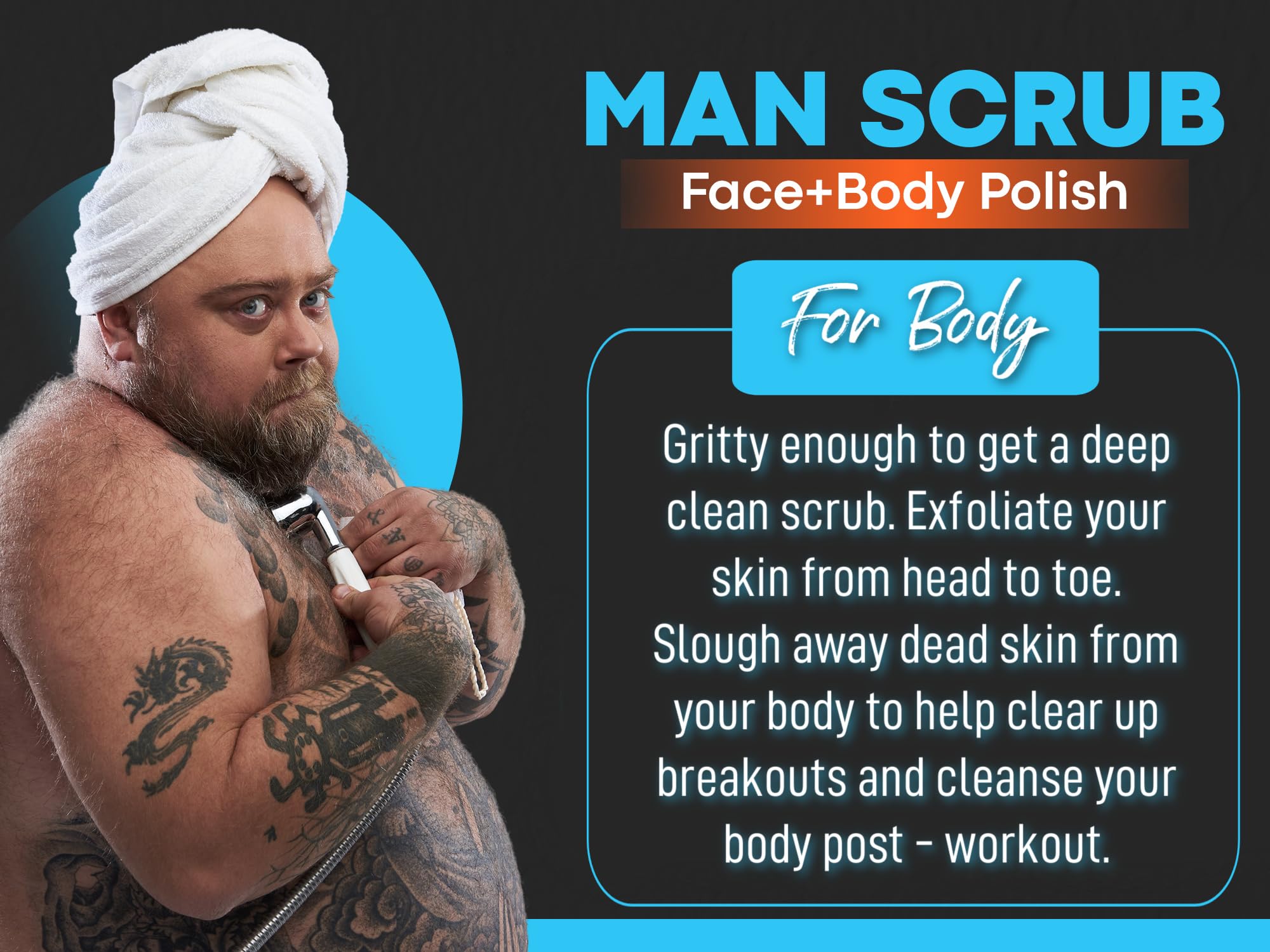 Joli Noir Face Scrub For Men - Fight Acne, Detox & Exfoliate Rough, Dull Skin - Exfoliating Face Polish Sugar Scrub With Activated Charcoal