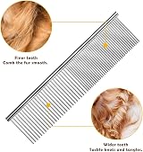 Candure Dematting Comb for Dogs Cats 2 in 1 Double Sided Stainless Steel Rake view 3