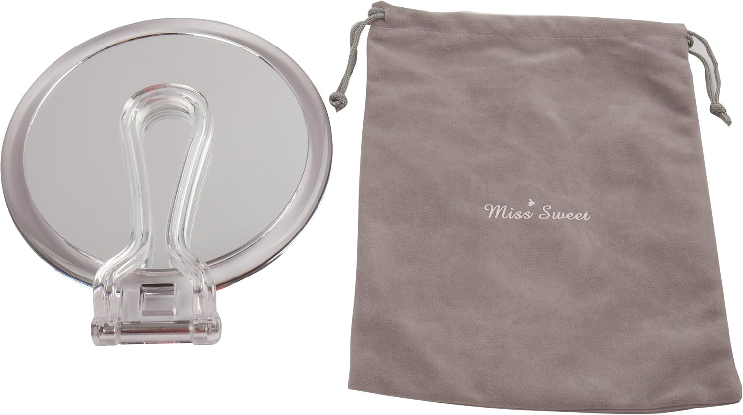 Miss Sweet Folding Hand Held Mirror with 10x Magnification & True Image, 6.1inch Travel Mirror (10X): Beauty