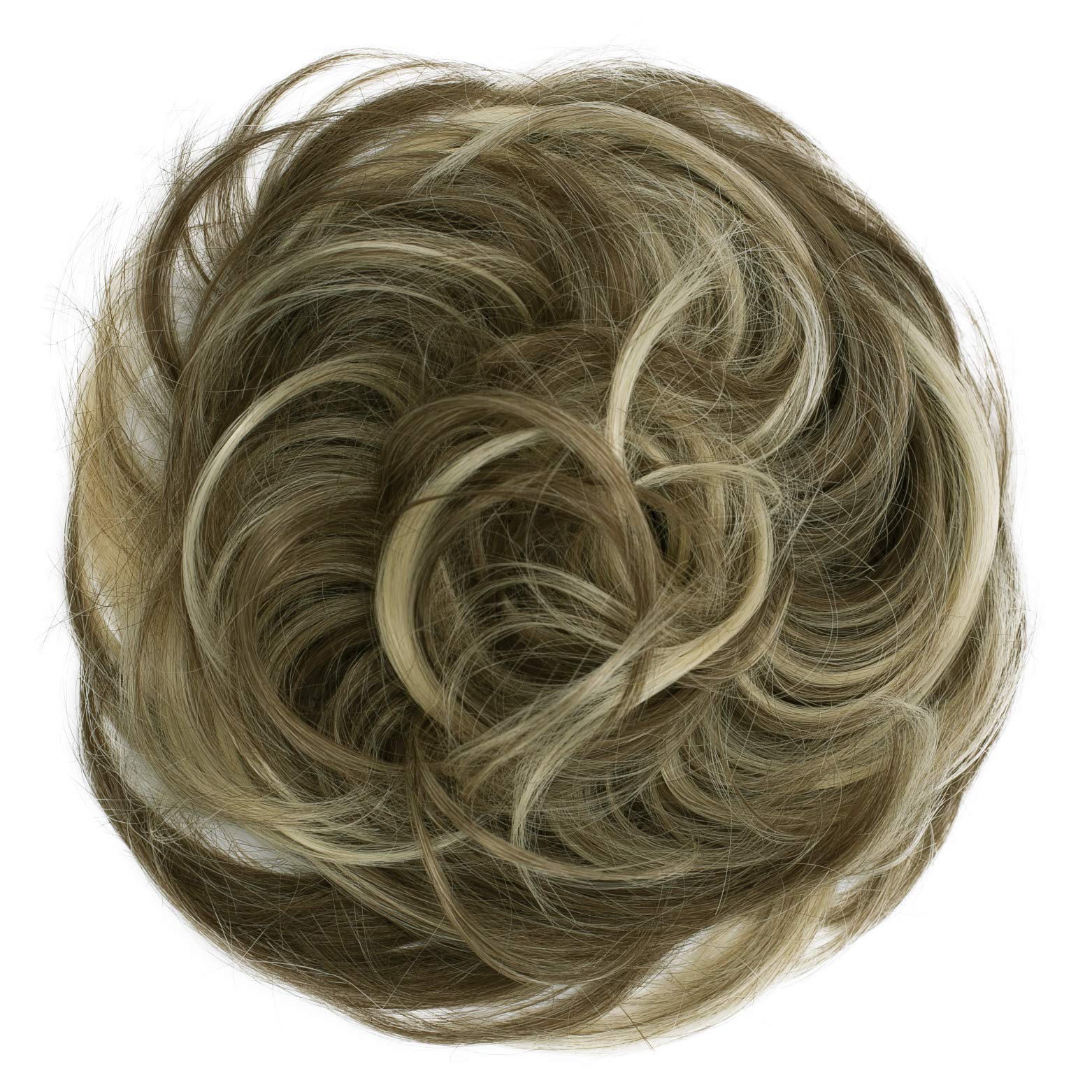 CAISHA Synthetic Fiber Hairpiece Scrunchie Scrunchy Updo Slightly Wavy Brown Blond Mix G38B