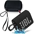 JBL GO 3 Waterproof Ultra Portable Bluetooth Speaker Bundle with Megen Hardshell Case (Black)