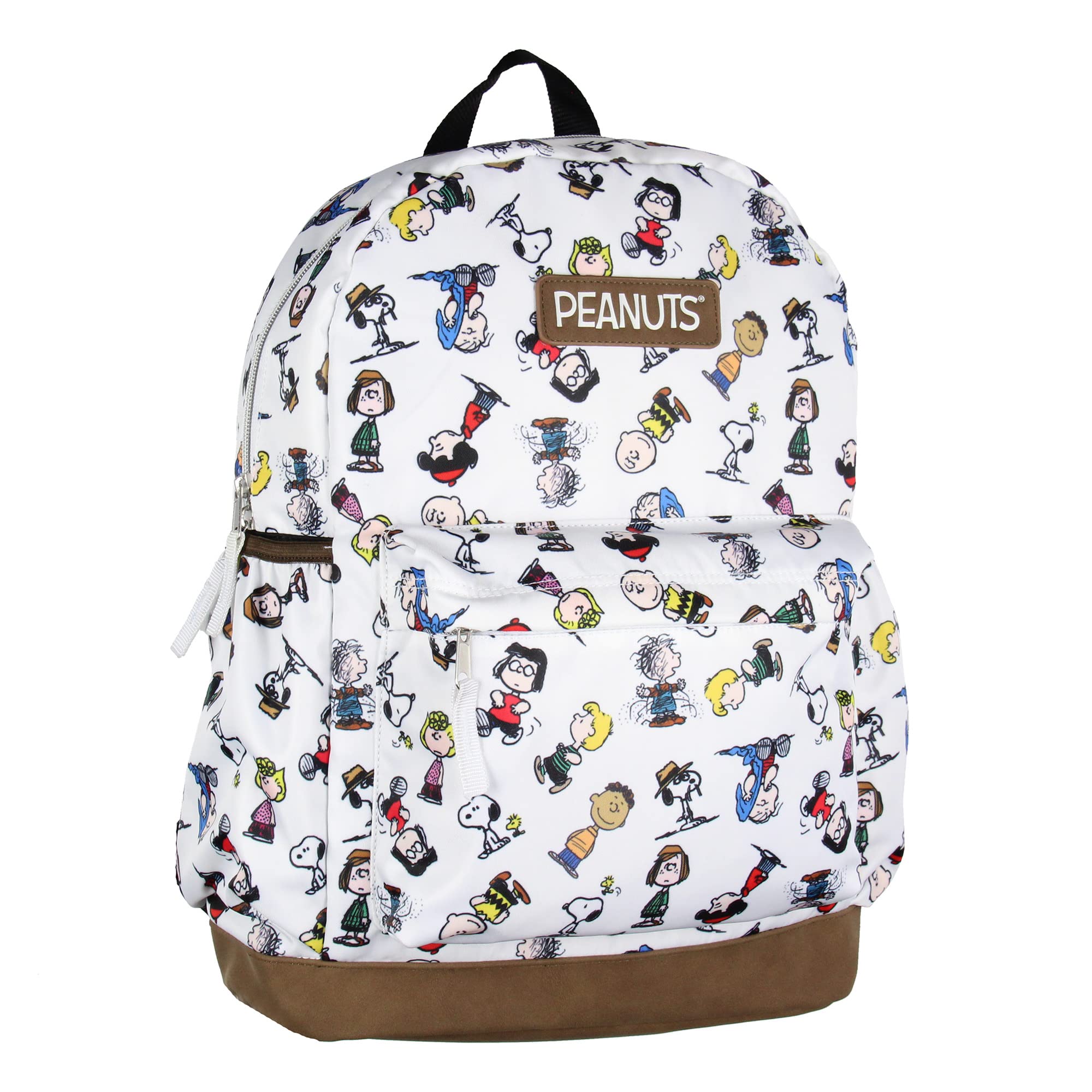 Photo 1 of INTIMO Peanuts Snoopy Charlie Brown Sally Linus Cute School Travel Backpack With Faux Leather Bottom