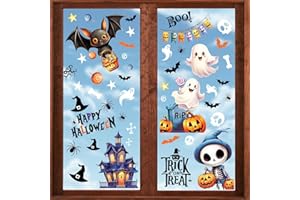 CCINEE Halloween Window Cling Stickers,Ghost Skeleton Double-sided Window Stickers Decal for Halloween Home Decoration Party 