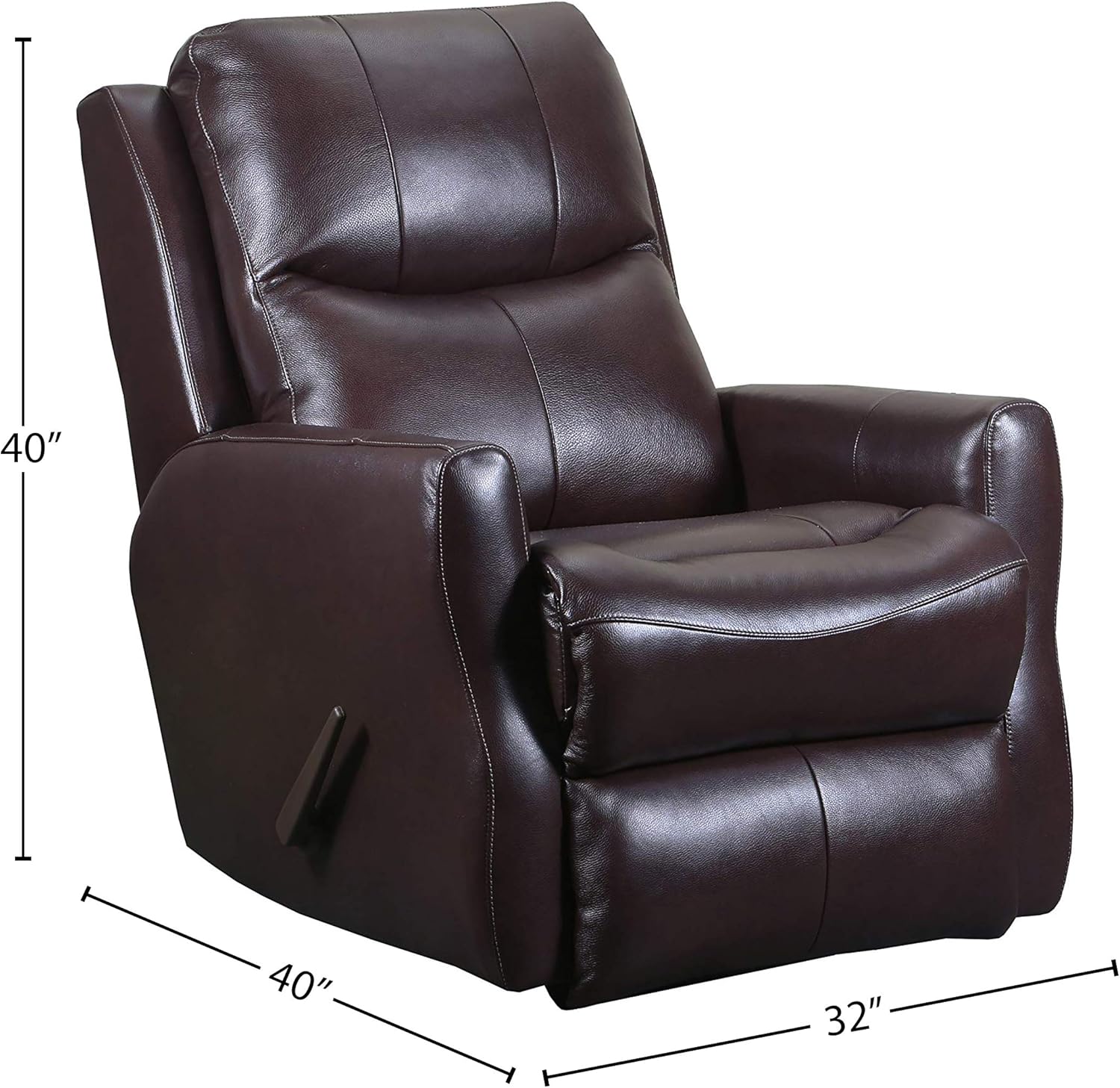  Brand – Ravenna Home Oaklawn Rocker Recliner, 32"W, Leather, Dark Roast: Furniture & Decor