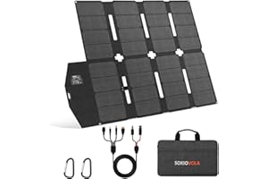 SOKIOVOLA 100W Portable Solar Panel MC-4 Foldable Solar Panel Charger Kits 18V IP68 Waterproof Lightweight and Compact for Small Power Station RV Travel Outdoor Activities