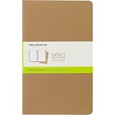 Moleskine Cahier Journal, Soft Cover, Large (5" x 8.25") Ruled/Lined, Black, 80 Pages (Set of 3)