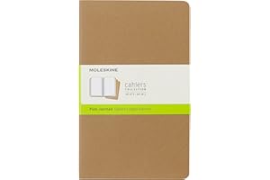 Moleskine Cahier Journal, Soft Cover, Large (5" x 8.25") Plain/Blank, Kraft Brown, 80 Pages (Set of 3)