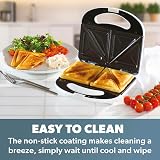 Daewoo Essentials 2 Slice Sandwich Toaster 750W Non-Stick Plates White view 5