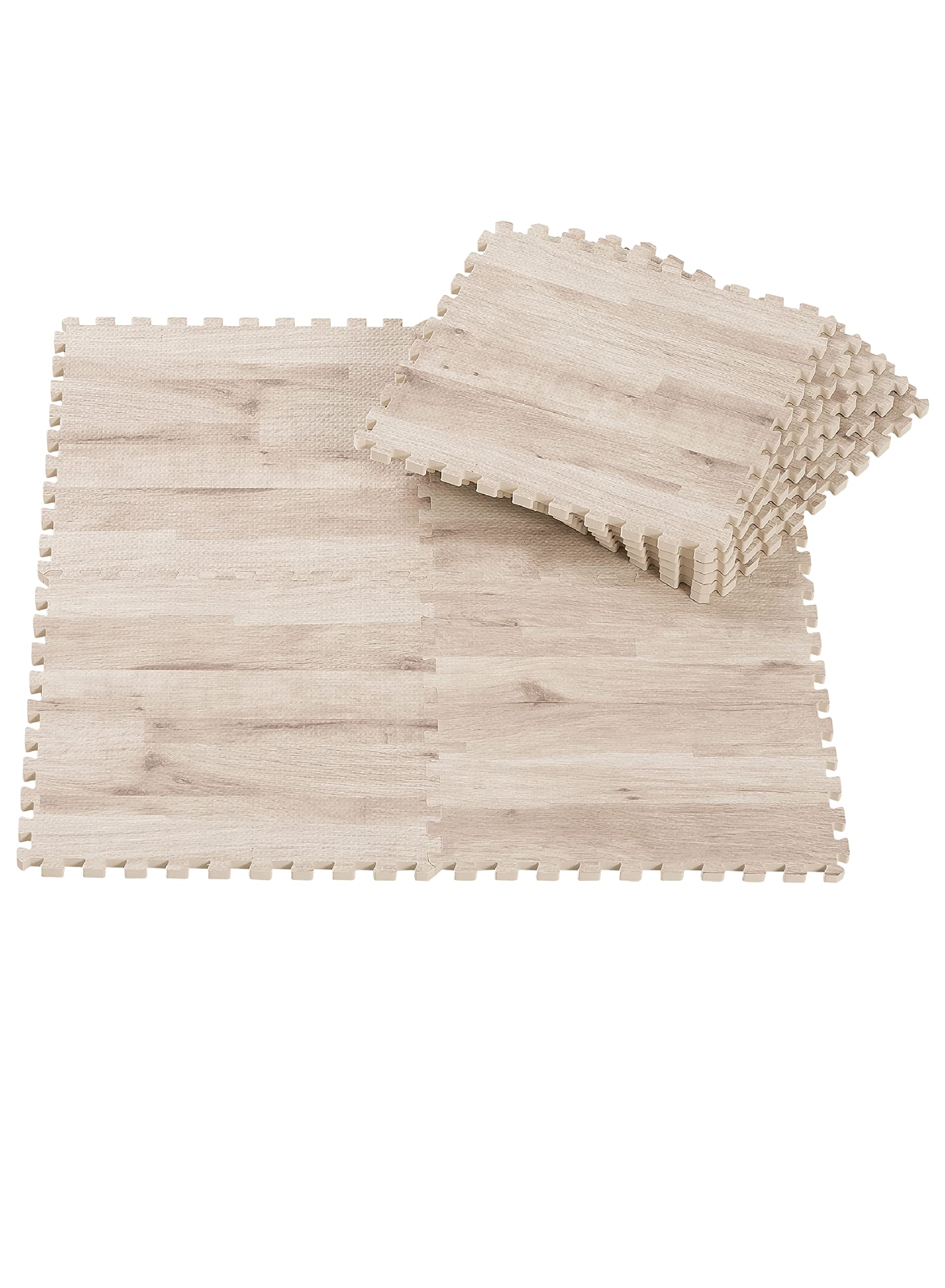 シービージャパン ジョイントマット [防音 衝撃吸収] 木目調 ホワイト 30×30cm 9枚組 やわらかウッディマット JOINTMAT商品画像