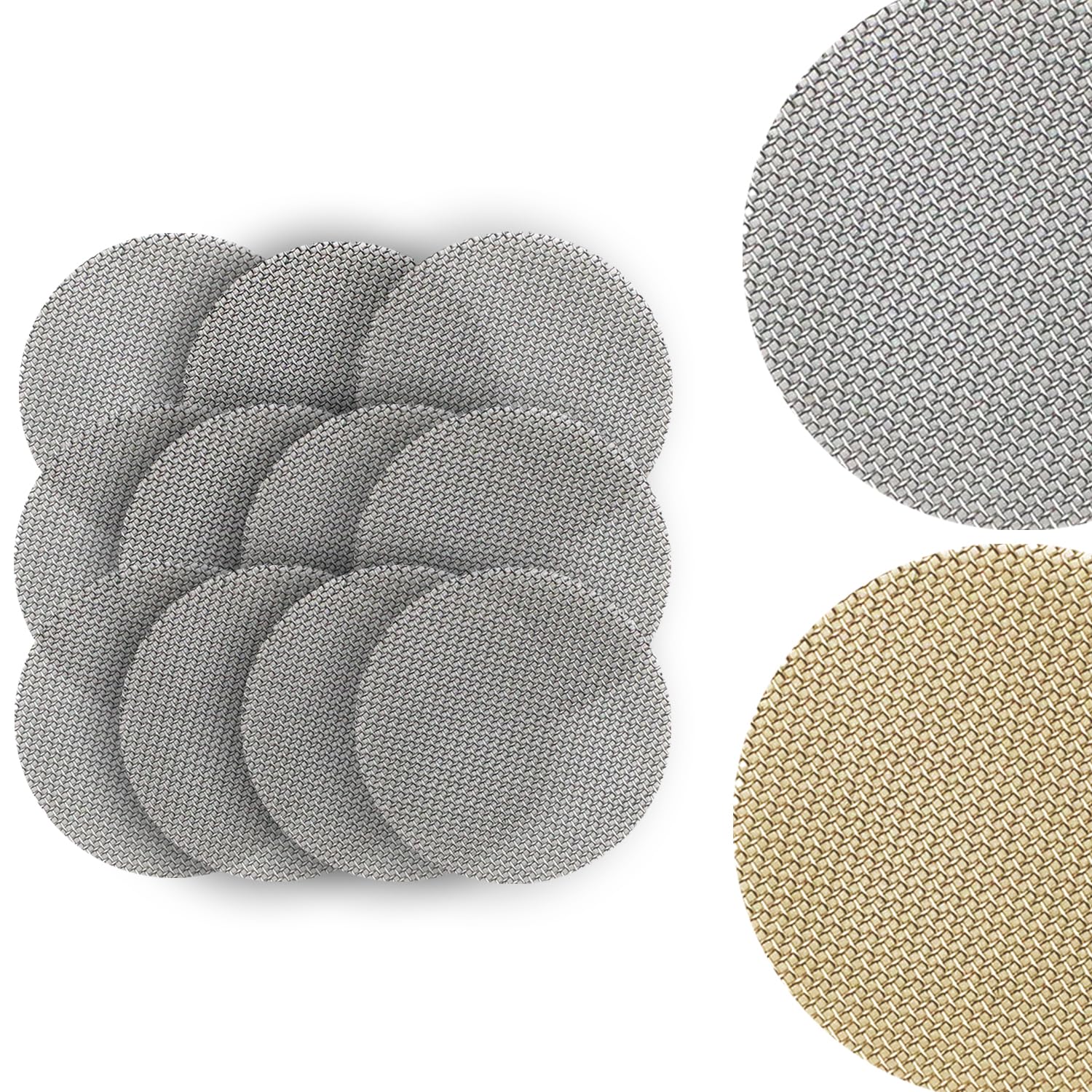 Genius TruTaste Pipe Screens - Paquete de 12 filtros de acero inoxidable con pantalla chapada en oro de 24 quilates, tubo de pantallas auténticas de 3/4 pulgadas
