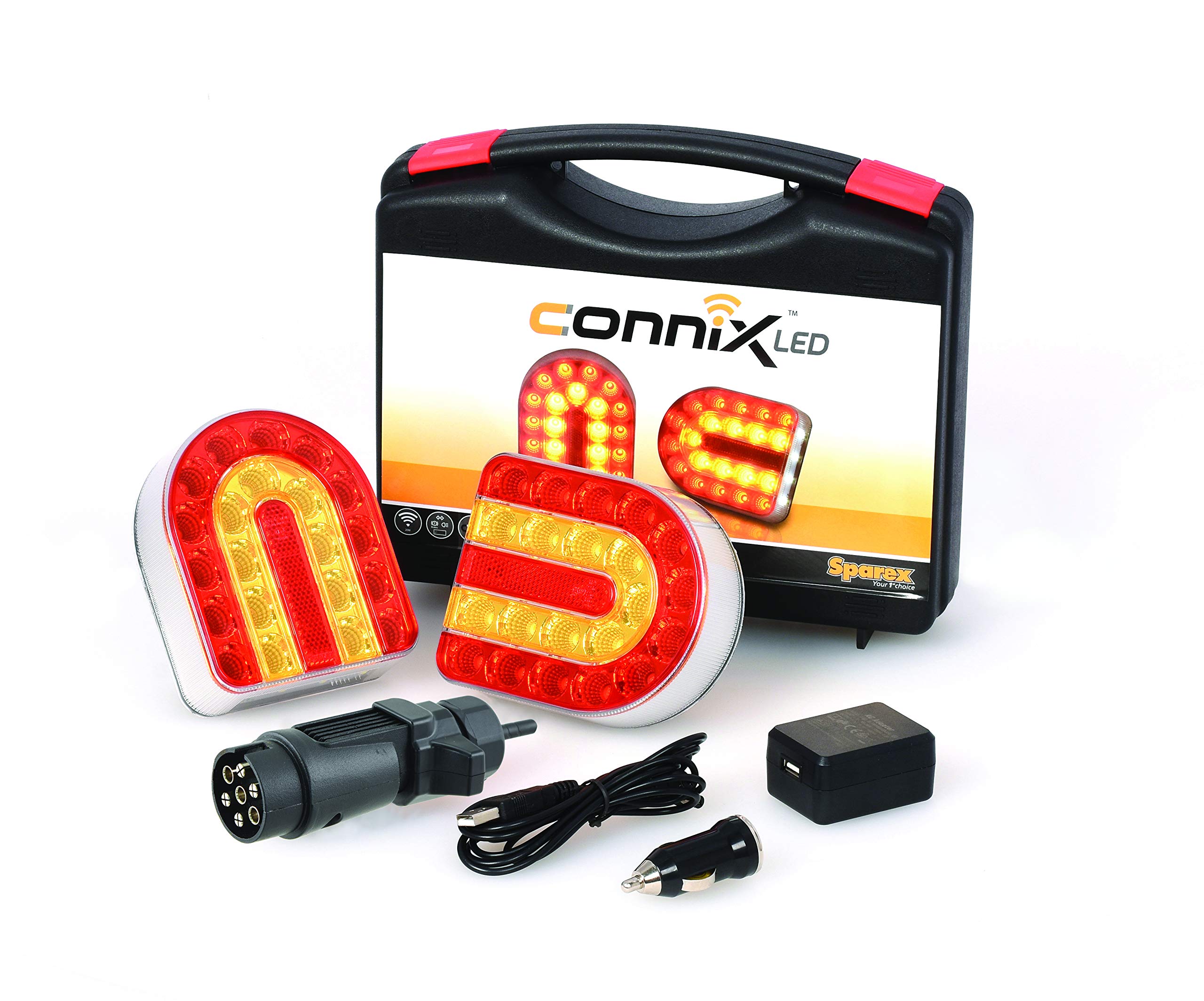 BITS4REASONS Sparex Connix LED Trailer Magnetic Lights. Rechargeable Battery. Wireless Brake, Tail, Indicator And Number Plates Lights. For Agriculture. Trailer, Truck, Van And Caravan Accessories.