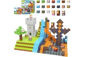 KIDIYEE 100PCS Magnetic Blocks -Build Mine Magnet World Forest & Lava Set, Magnet Building Toys for Kids Ages 5-7, STEM Sensory Toddler Toys for 3+ Year Old Boys & Girls, Creativity Birthday Gifts for Child