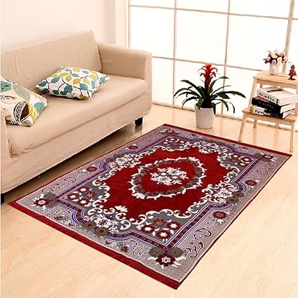 Home Elite Ethnic Velvet Touch Abstract Chenille Carpet - 55x80, Multicolour