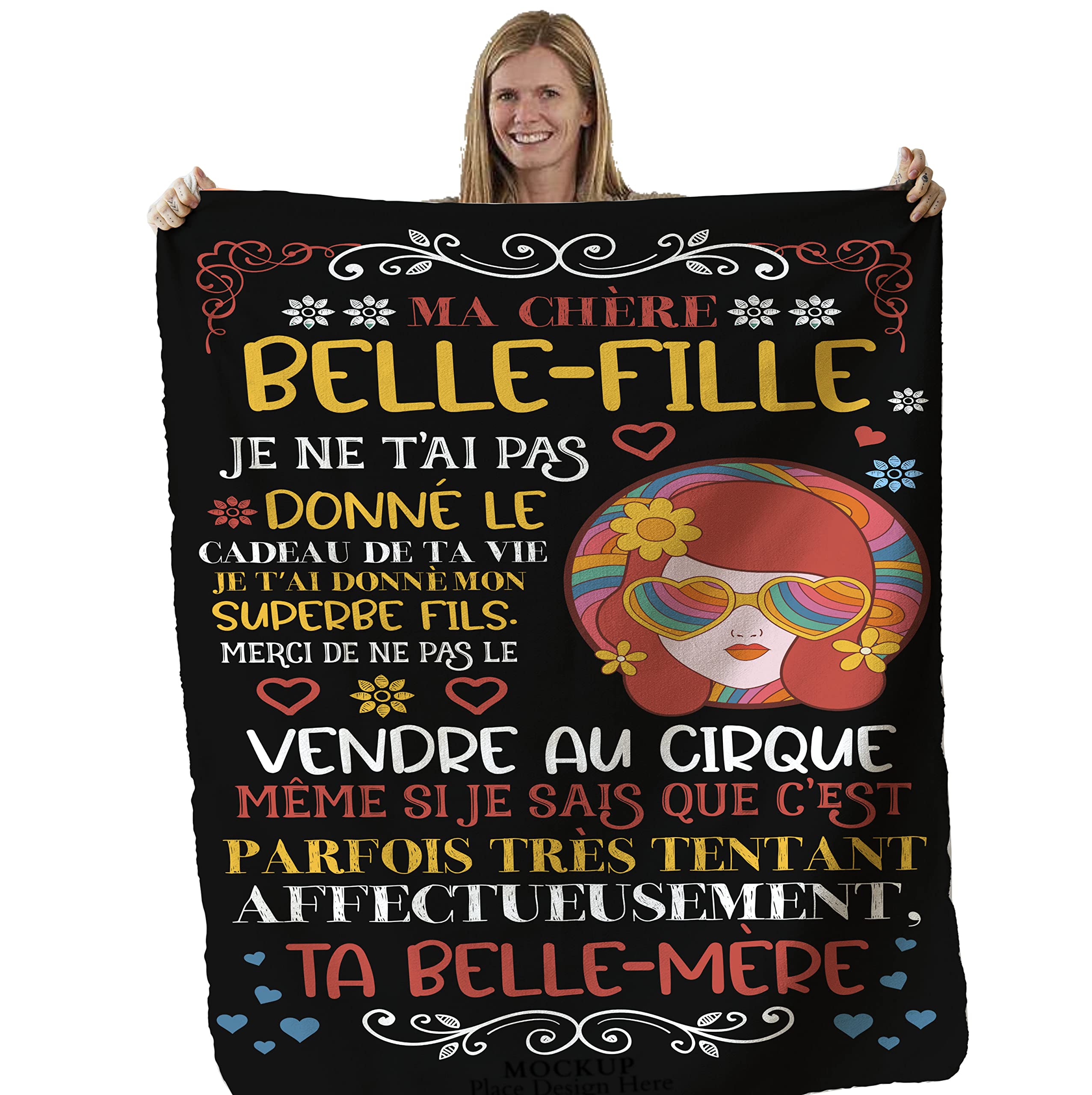 Personalised Soft Fleece Blanket for Daughter-in-Law. Useful Unusual Gift Idea for Birthday, Christmas, Mother's Day, Wedding. Bed Cover for Decoration (150 x 200 cm)