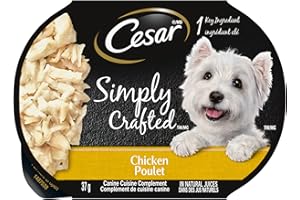 CESAR Simply Crafted Wet Dog Food, Chicken Flavour, 37g Pack of 10