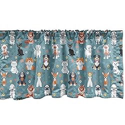 Ambesonne Animal Print Window Valance, Pet Lover