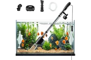 ZUERST Electric Aquarium Vacuum Gravel Cleaner, 32W 6-in-1 Automatic Fish Tank Cleaner with Powerful 528GPH Pump, Gravel Vacuum, Sand Washer & Water Changer for 10-200 Gallon Tanks (Black)