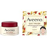 Aveeno Oat Face Mask with Seed Extract, Kiwi Water and Prebiotic Oat Pomegranate, 1.7 Ounce