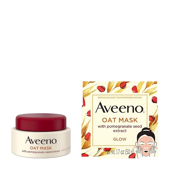 Amazon.com: Aveeno Oat Face Mask with Soothing Pumpkin Seed Extract and Feverfew Extract, to Rebalance and Hydrate Skin, Paraben Free, Phthalate-Free, 1.7 oz: Beauty