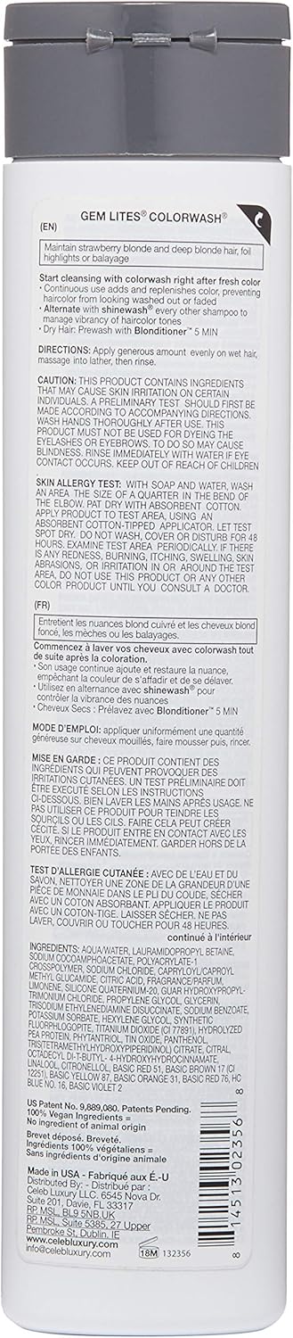 Celeb Luxury Gem Lites Semi Permanent Colourwash Shampoo Red Tourmaline, 240 ml, Tourmaline Red, 240 ml (Pack of 1) - Image 3