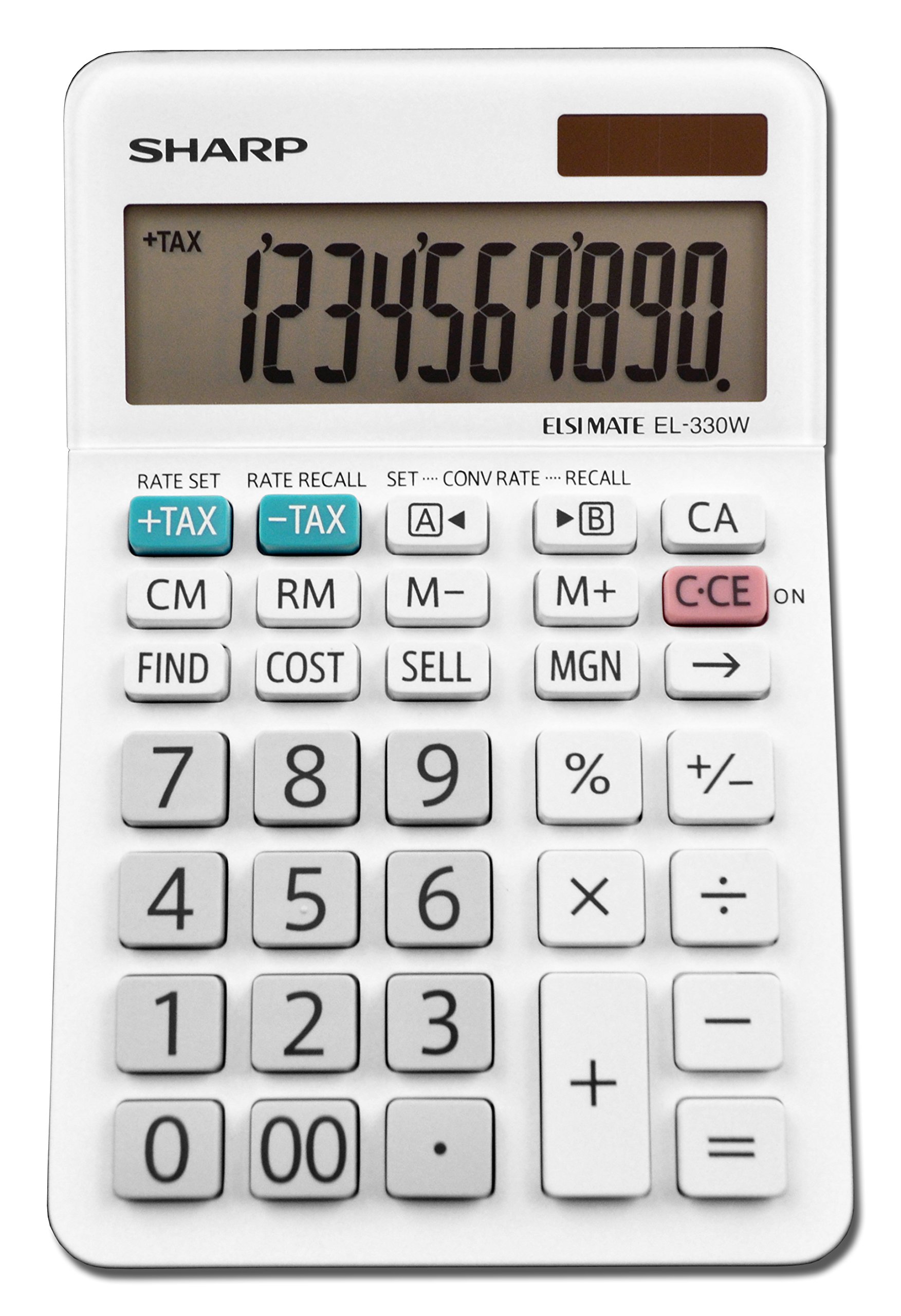Sharp EL-330WB Standard Function Basic Desktop Calculator, Large Display,  For Home and