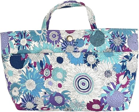 Amazon Co Jp Floret London Liberty Print リバティプリント を使用した バッグインバッグ03 スモールスザンナ ブルー ホーム キッチン
