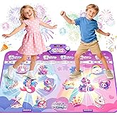 MUZREES Extra Large Mermaid&Unicorn Dance Mat for Kids, Light-up 12-Button Dancing Mat with Wireless Bluetooth, Pink Dance Pad Christmas Birthday Gifts Ideas Toys for Girls Kid Ages 4-8, 8-12