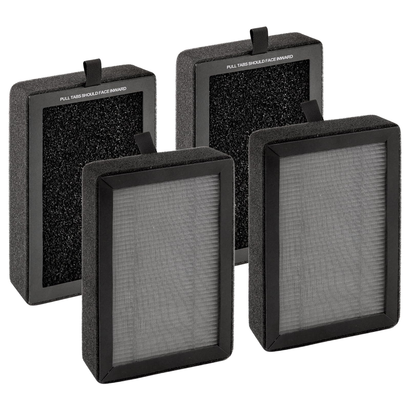 4 Pack LV-H128 Replacement Filter Compatible with LEVOIT LV-H128/ ROVACS (RV60)/ PUURVSAS (HM669A) Air Purifier, LV-H128 H13 True HEPA Filter, 3-in-1 Activated Carbon Filters, Replace #LV-H128-RF