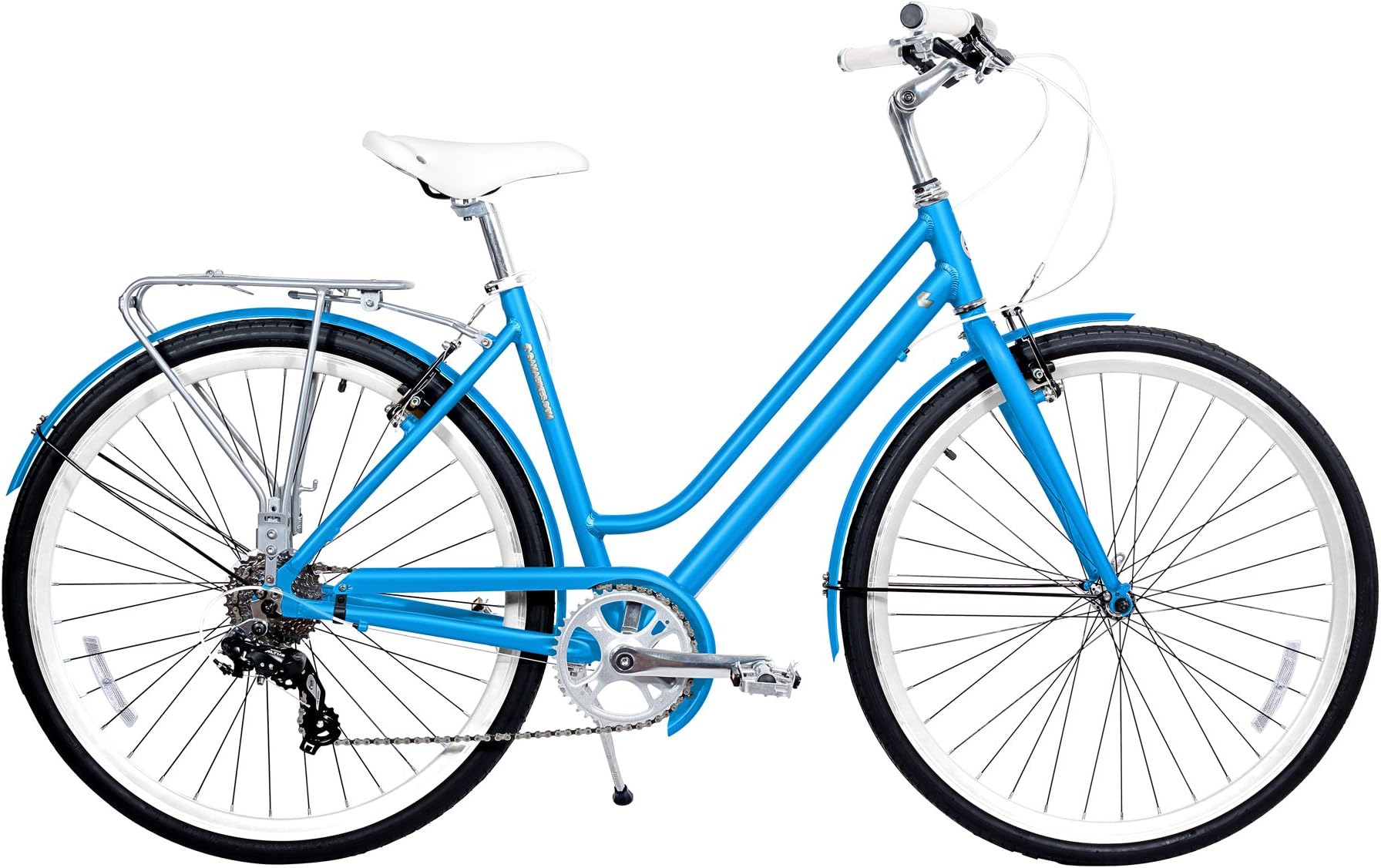 Gama Bikes Women's Metropole Step-Thru 8 Speed Shimano Hybrid Urban Cruiser Commuter Road Bicycle, 700c Wheels