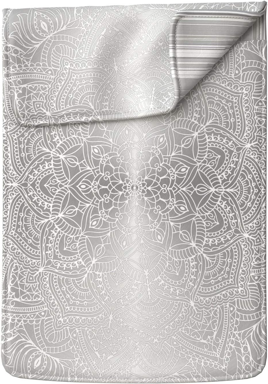 Lex Altern Laptop Sleeve Case for MacBook Air 13 Mac Pro 16 15 Retina HP Dell ASUS Acer Lenovo 11 12 14 17 inch 2020 Simple Silver Foil Look Mandala Bohemian Texture Cover Protective Print Slim Men