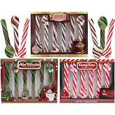 Christmas Candy Spoons Cocoa Stirrer Assortment, Set of 3, 36 Total Pieces | Peppermint, Caramel, Mint Chocolate, Hot Cocoa Bar Accessory, Holiday Treats, Stocking Stuffer Gift