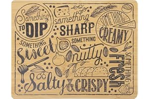 Sabatier Charcuterie Board with Recessed Handles, Reversible Kitchen Cutting Board for Entertaining and Meal Prep, Decorative Wood Cheese Board, Perfect Housewarming Gift, 11-inch x 14-Inch, Bamboo