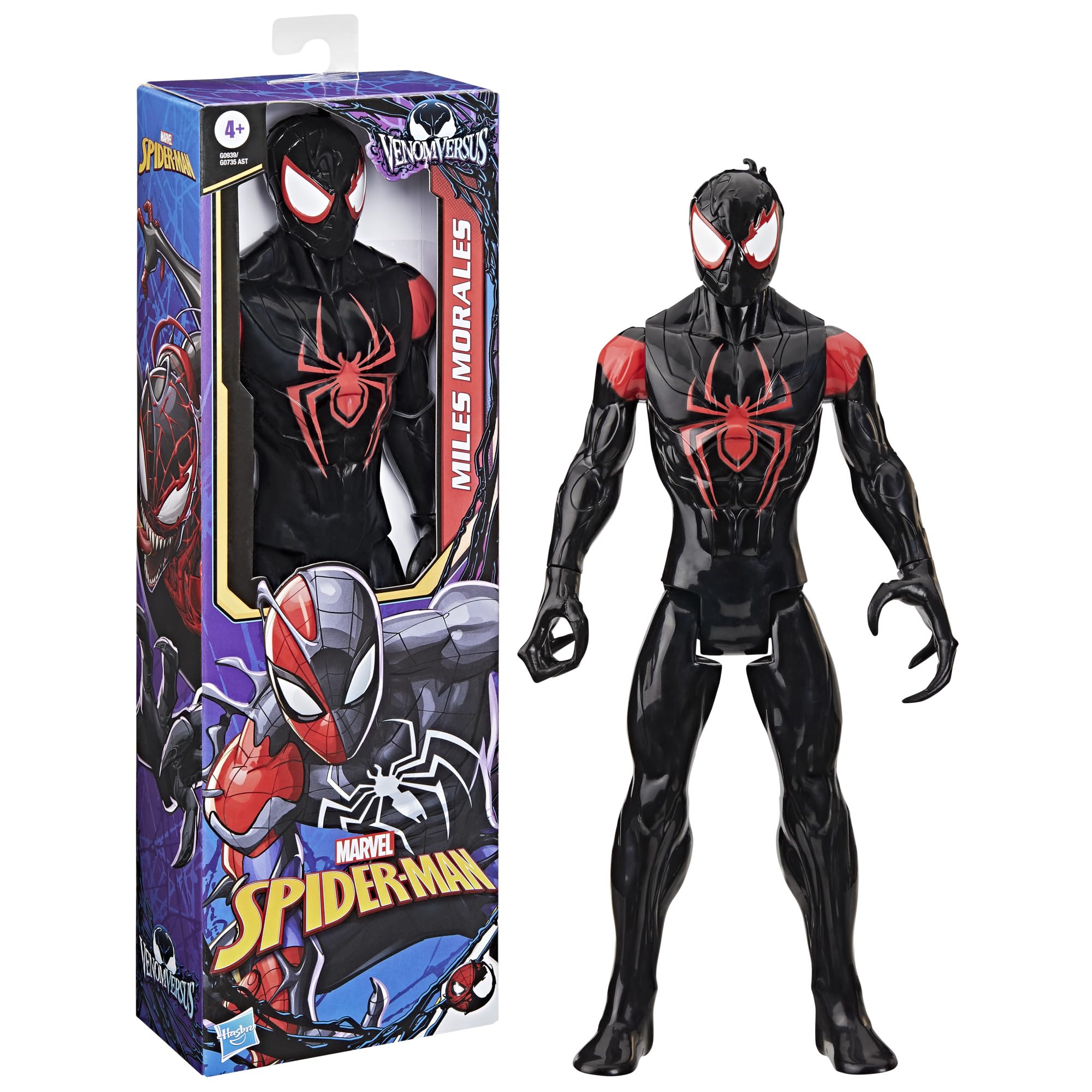 Marvel Spider-Man VenomVersus Titan Hero Series Miles Morales Action Figure, 12 Inch (30 cm) Super Hero Figures & Toys for Kids Ages 4+