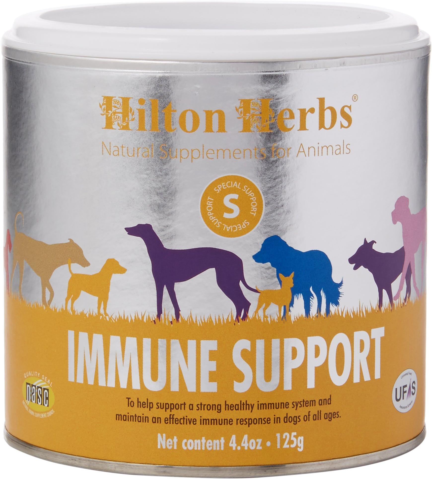 Hilton HerbsCanine Immune Support Herbal Immunity Function Support Supplement for Dogs, 4.4 oz Tub