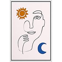 SIGNWIN Framed Canvas Wall Art Boho Decor Illustration Canvas Prints Home Artwork Decoration for Living Room,Bedroom - 16x24 inches