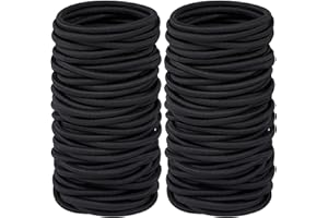Hageolan Elastic Hair Ties for Thick Heavy and Curly Hair 120 Pcs, Hair Bands for Women's Hair Black Ponytail Holders Bulk (4